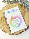 Crayon Love heart teacher notebook